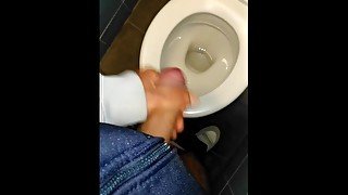 Public cumshot and dirty cock