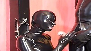 A Kinky Couple Dressed In Latex Gimp Suit - Fetish