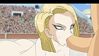 Android 18 and Trunks at the Tournament (Blowjob)