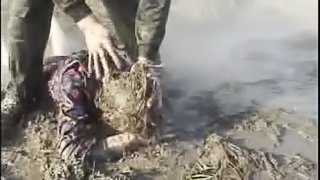 Dirty sex in all positions by two muddy passionate amateurs