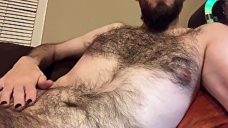 Very hairy skinny uncut white otter gives a candid body tour