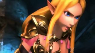 Princess Zelda shares cock and cum with friend