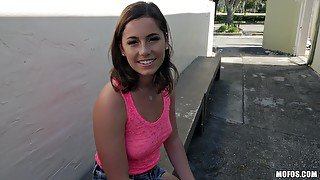 Gorgeous Stella Stone moves her sexy panties for friend's hard cock