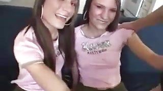 Dirty twins suck cock and get facials