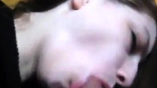 First time she Eats Cum