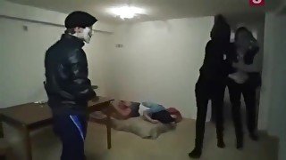 tape gag and hooded