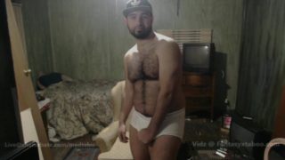 Hairy Daddy Madtabu Whitey Tightey undies and cock stroking