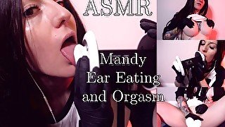 ASMR Mandy ear licking and orgasm