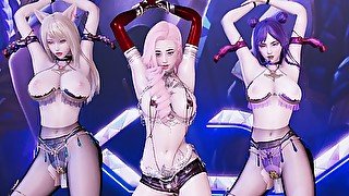 MMD HYUNA - Rolldeep Ahri Kaisa Seraphine League of Legends KDA Sexy Kpop Dance