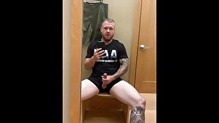 Sexy Guy Masturbating In Public Changing Room