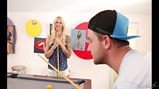 After loosing a game of pool, Brooke Banner bends over for a fuck