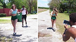 BANGBROS - Harley Jade Goes For A Jog & Someone Follows Her