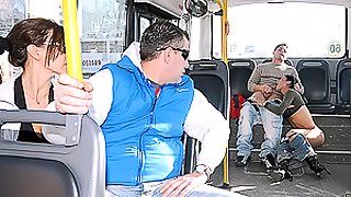 Hot Argentinian Shemale Sucks Cock on a Bus