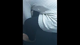 Step mom in shiny leggings get fucked by step son