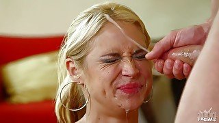 ejaculant on sarah vandella's face