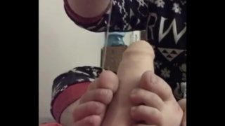 quick first time footjob  practice on dildo