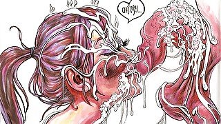 One Hot Mess Line Art Timelapse by Drenched The Facial Artist