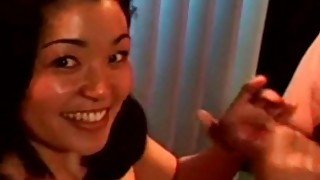 Interracial Asian Double Handob 2 Cocks Make A Cumshot