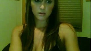 Breath taking private webcam show of one brunette cutie