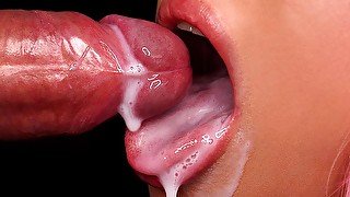 CLOSE UP: BEST MILKY Sensual BLOWJOB for YOUR Hard DICK! PINK HAIR! Delicious CUM in Mouth ASMR 4K