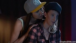 Snapback strap-on slut