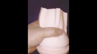 Fleshlight tryout cut in half 'cuz I want my cum to be seen!