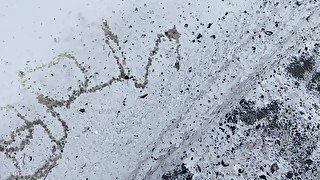 Amateur Brian public peeing pissing spelling his name in the snow