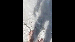 Listen to my foot steps on the beach