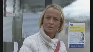 Hot Amateur Euro Blonde MILF Gives a Blowjob and a Titty Fuck in Public