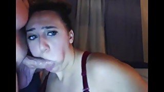 Bbw milf deepthroat blowjob on webcam