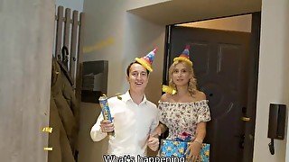 Girl is ready to cuckold her man during a celebration