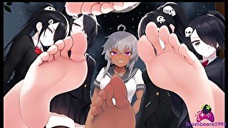 Femdom University Zero E61 - 6 Skullgirls Make me Lick Their Stinky Feet