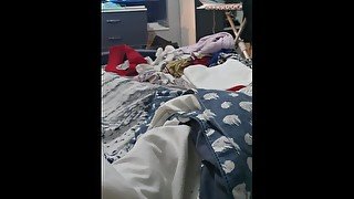 Slutty Maid fucked from behind while ironing step son clothes