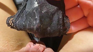 Incredible Slimy Wet Pussy and Stained Creamy Worn Panties POV