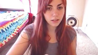 AwesomeKate - RedHead Teen Cums In Black Thigh High Socks