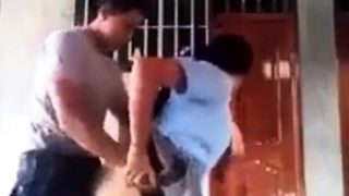 Police officer fucking school girl outdoor