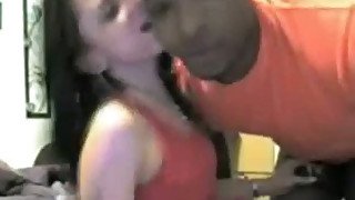 Sexy young black man pleases horny white teen in her bedroom