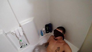 Big dick gets snuck up on while in bath