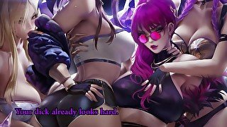 KDA pop stars play with you (CBT, edging, dice play) - Hentai JOI