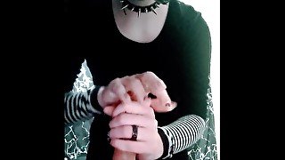 Femboy punk emo mommy gives you a handjob