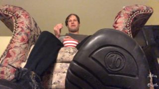 Sissy Boot Licking & Worship POV While Eating Peanuts