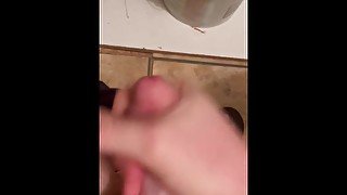 3 MINUTE JACKOFF IN BATHROOM. CUM ALL IN THE SINK