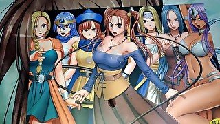 ドラゴンクエスト(ドラクエ)美少女7人にチンポを押し付け最後はゼシカの巨乳にぶっかけ