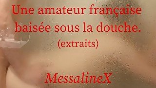 Une salope française défoncée sous la douche - amateur français salle de bain MessalineX porn France