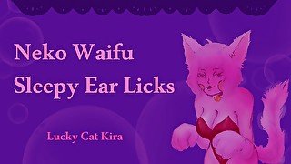 ASMR Sleepy Catgirl Licks Your Ears Until You Fall Asleep