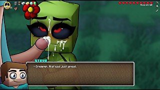 Explosive Mouthful Cumshot inside Creepers Mouth - Hornycraft Creeper Sex