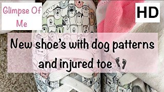 New shoes with dog print and ouch toe - GlimpseOfMe