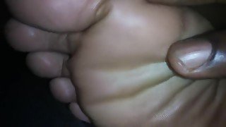 My GF polished toes Feet rub pt 2