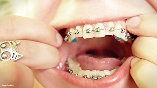 Eating in braces - food fetish - vore video - mouth tour