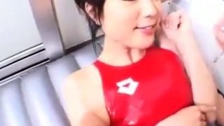 Avengelique Lesbian Shower Latex Kink plus Handjob